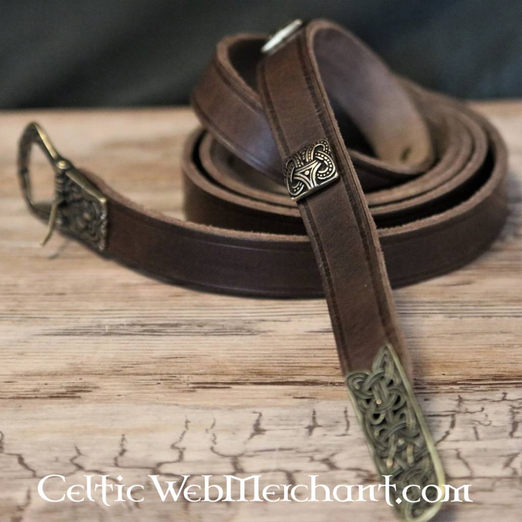 Birka belt deluxe, brown, brass, 165 cm, brown