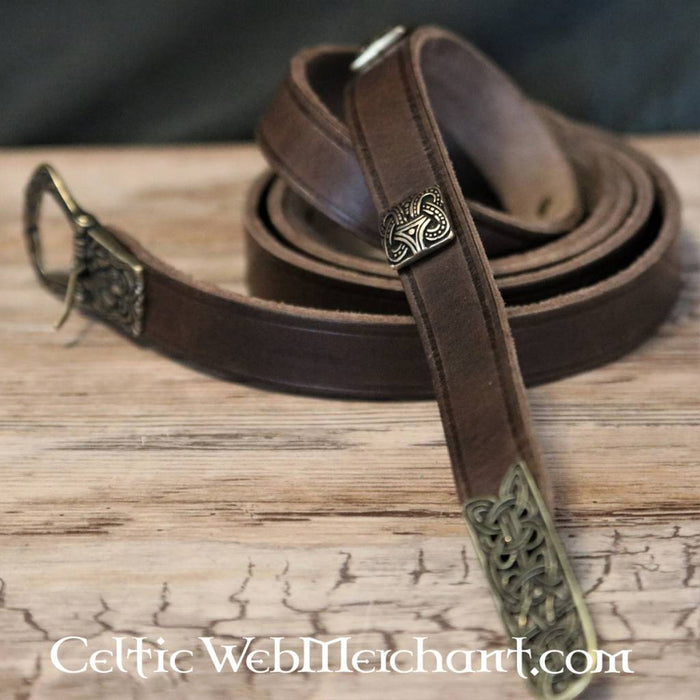 Birka belt deluxe, brown, brass, 165 cm, brown