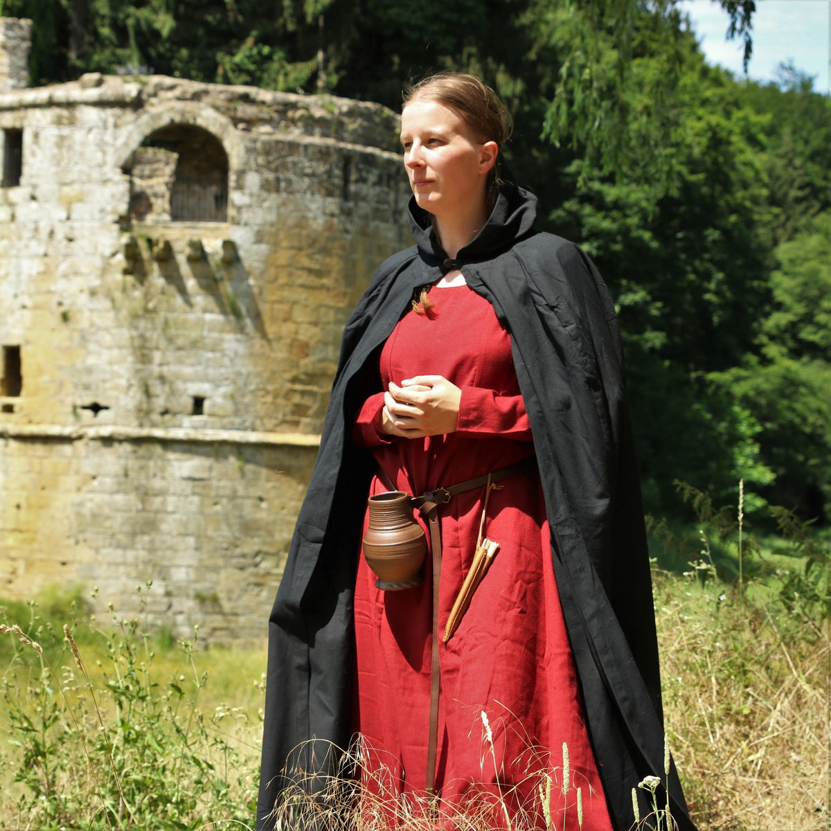 Cotton cloak, black
