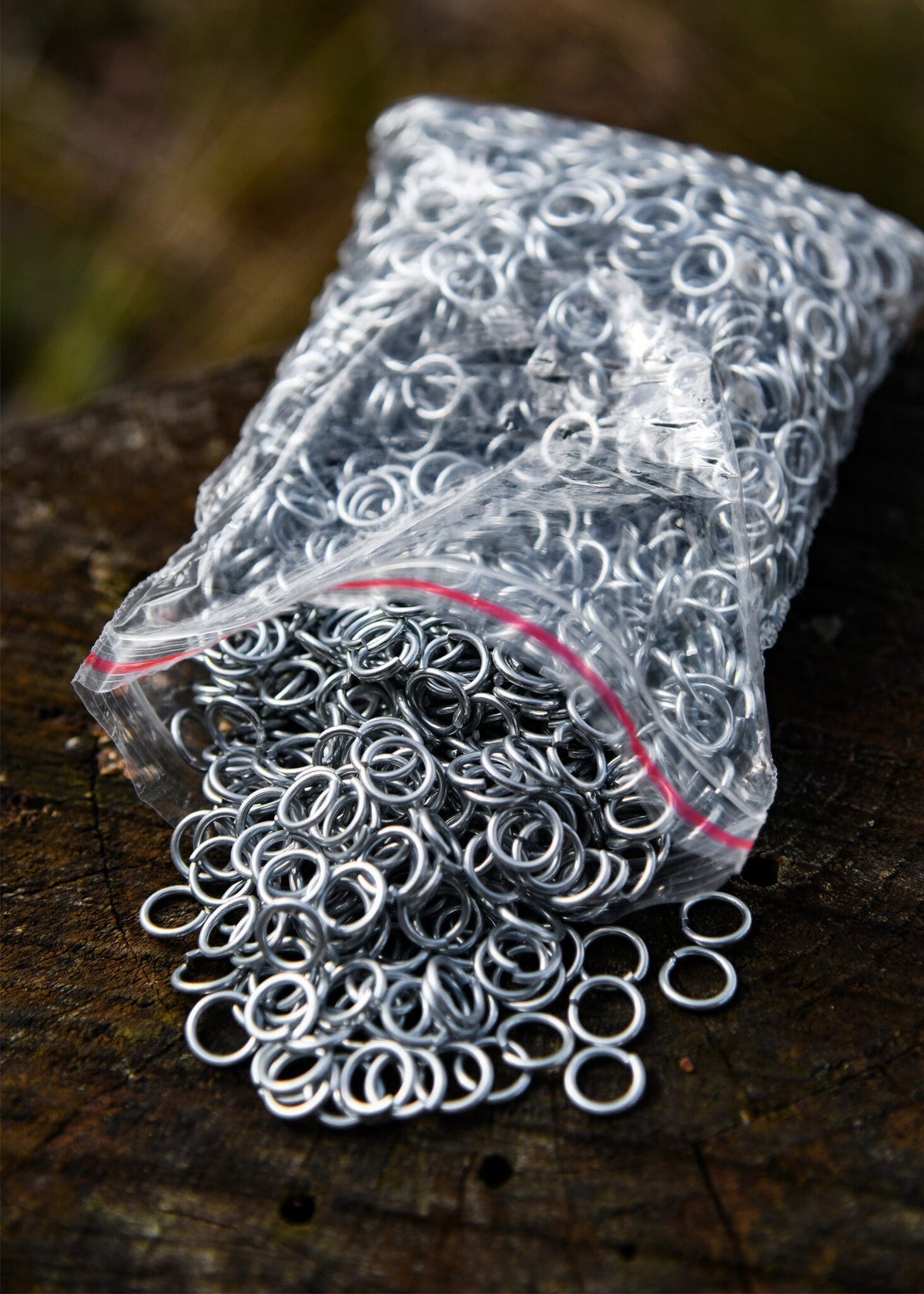 1 kg galvanised chainmail rings, unriveted, 8 mm