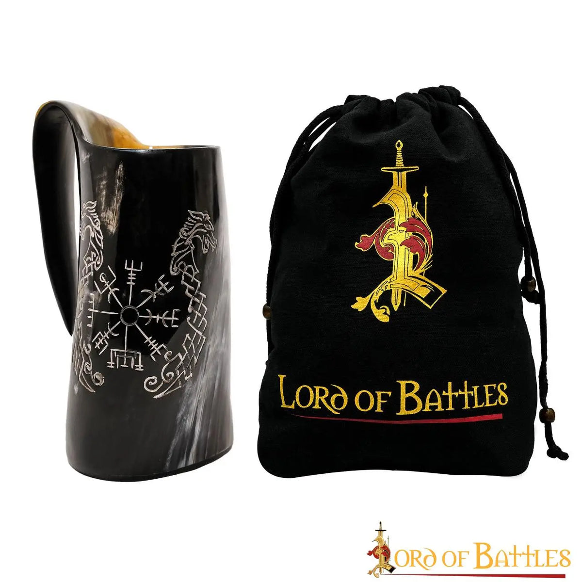 Viking horn mug Jormungandr, 500-650 ml