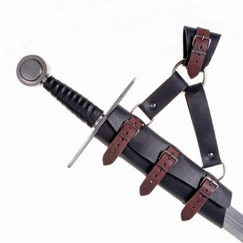 Luxurious sword holder for LARP swords, black-brown