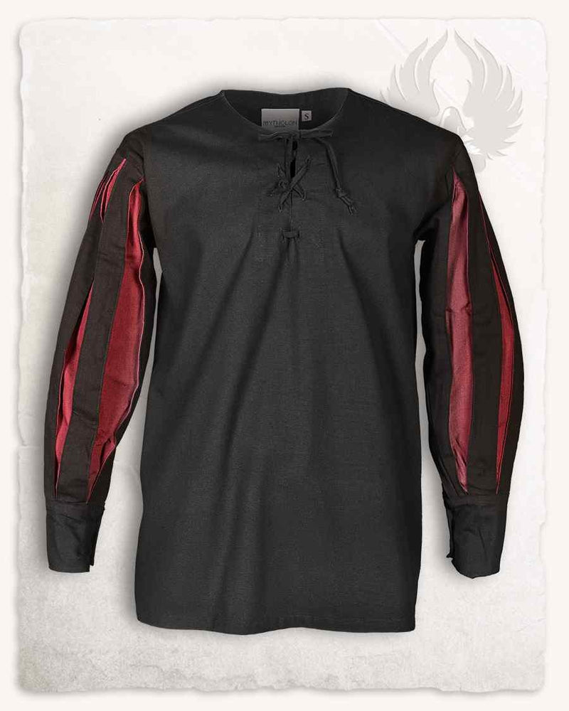 Landsknektsskjorta Tom, svart röd