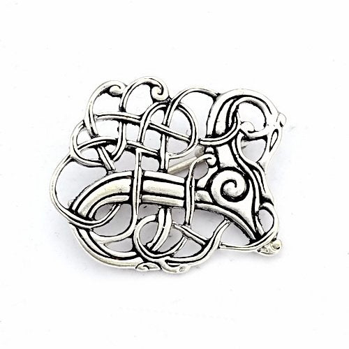 Viking brooch Lindholm Høje, silvered bronze