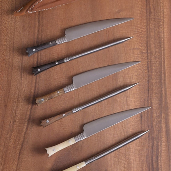 14th century cutlery set knife & eating awl, stainless steel