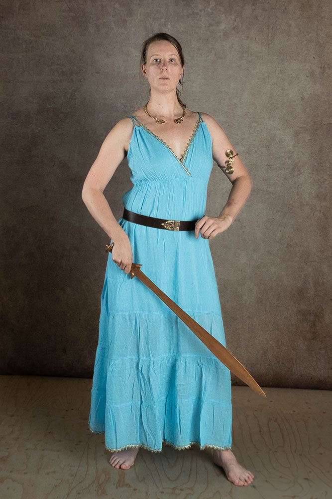Suknia bogini Ateny, turkusowa