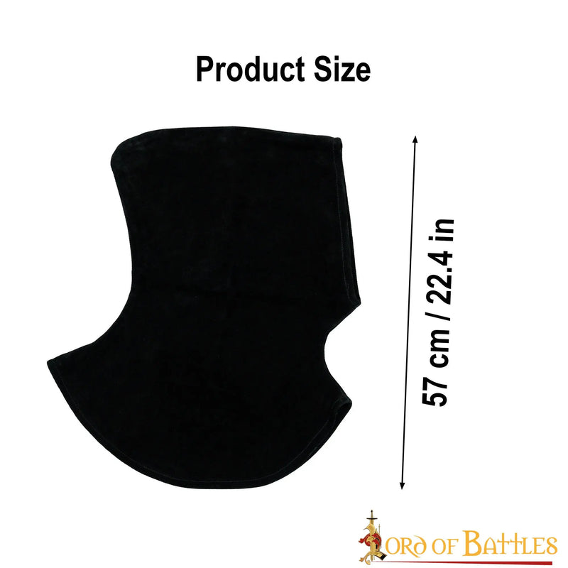 Bøddelhætte (middelalderkaper), ruskind, sort