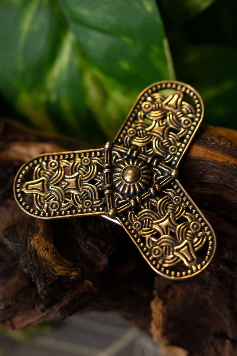 Viking trefoil fibula Rygge, bronze