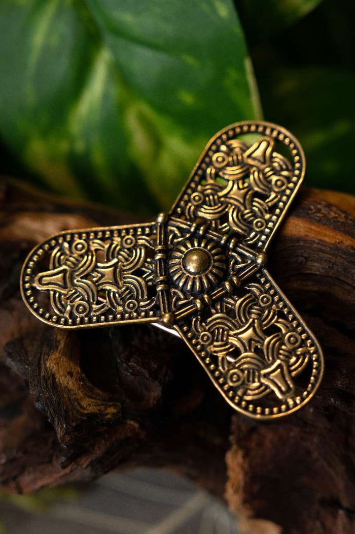 Viking trefoil fibula Rygge, bronze