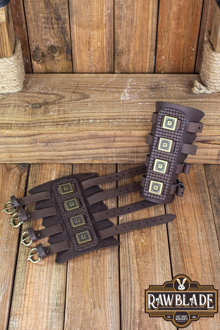 Leather bracers The Hirdman, brown