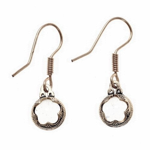 Viking earrings Gotland mountain crystal, silvered bronze