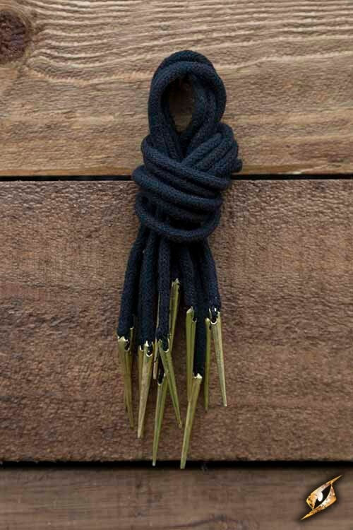 Tie laces with aiglets, set of 6, black
