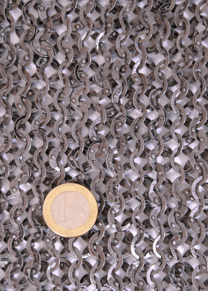 1 kg flat chainmail rings with round rivets, 8 mm