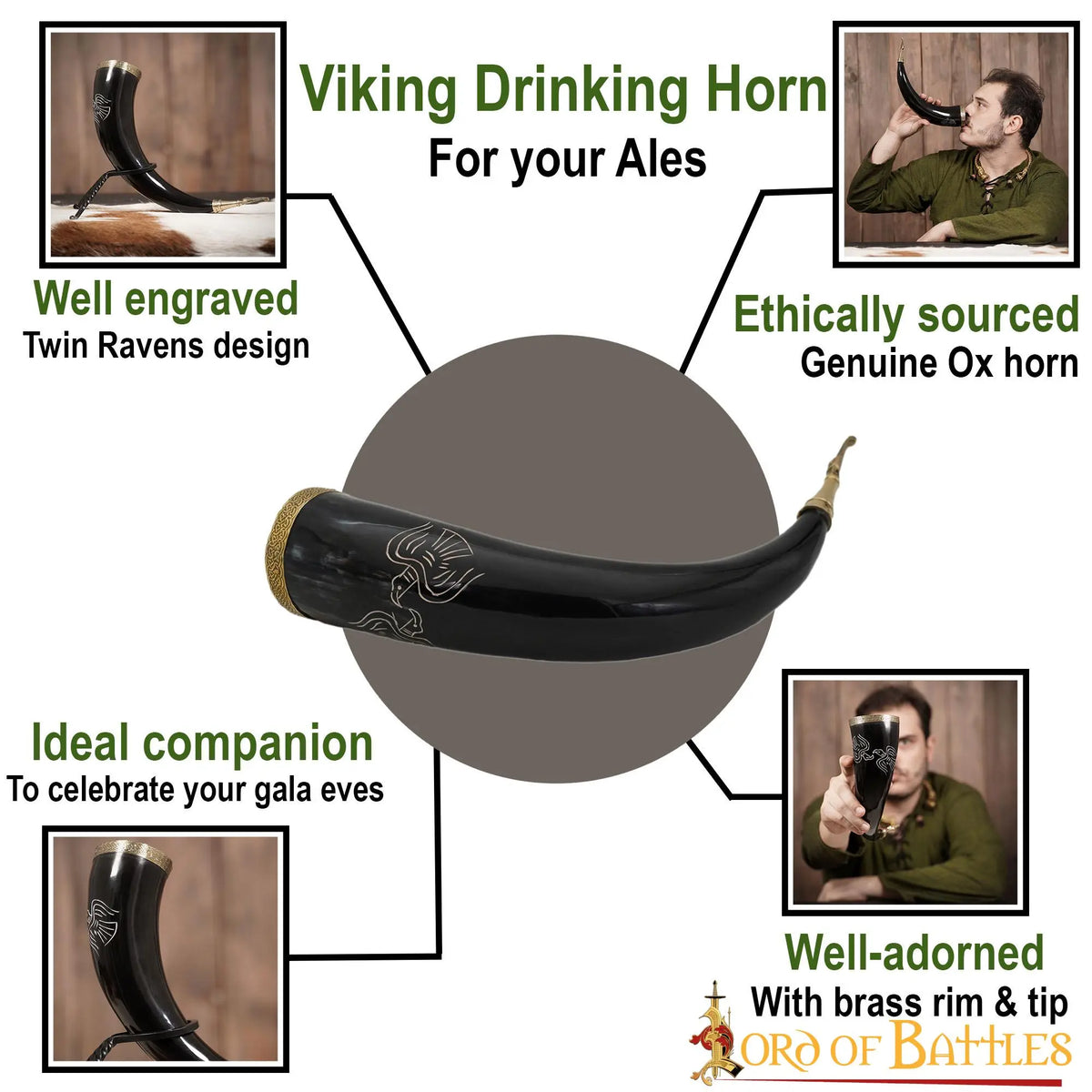 Drinking Horn Wodan / Odin, 300-500 ml