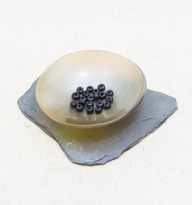 Viking glass beads, Gotland black, 10 pieces