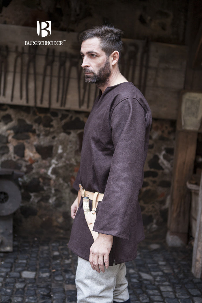 Viking Tunic Login, brown, wool blend