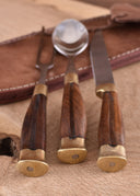 Ensemble de couverts en bois avec étui, acier inoxydable