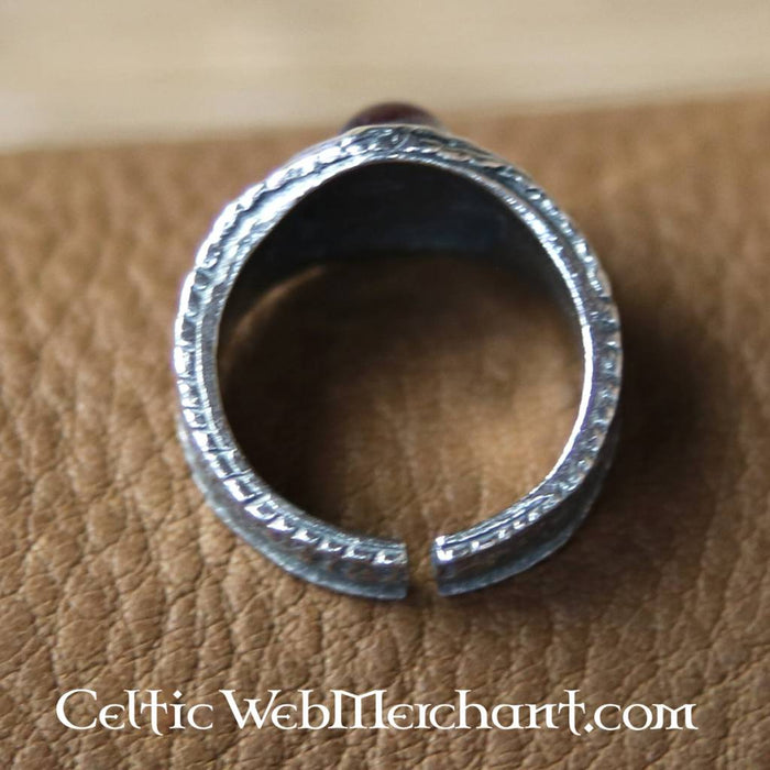 Medieval ring, red, pewter