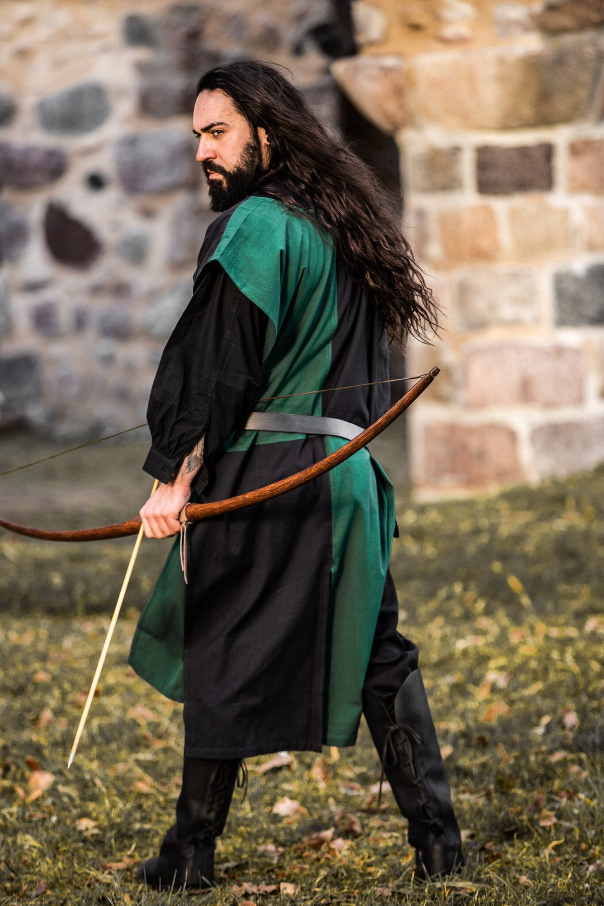 Surcoat, checked, black-green