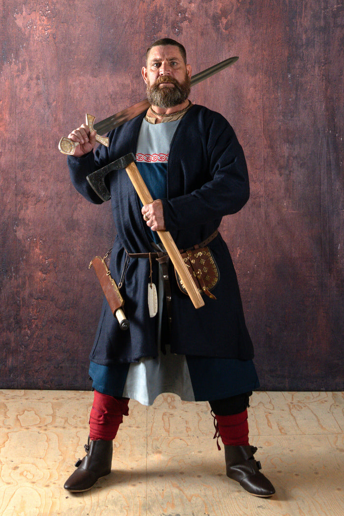 Viking caftan Loki, wool blend, blue