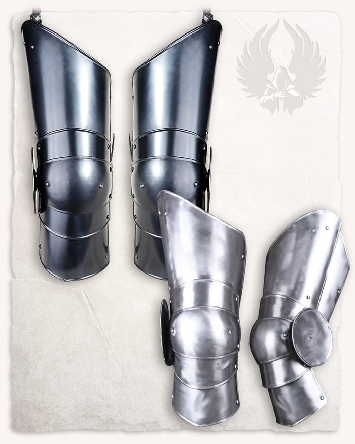 Cuisses, leg armour Gustav, black, 1.2 mm