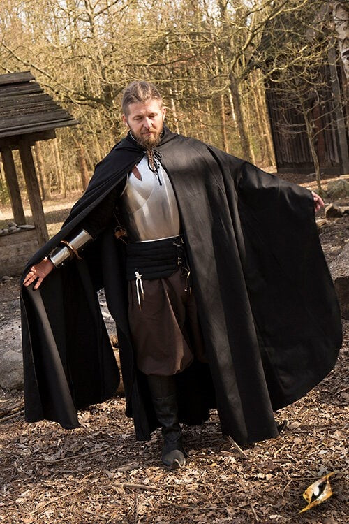 Middeleeuwse mantel Terrowin, zwart