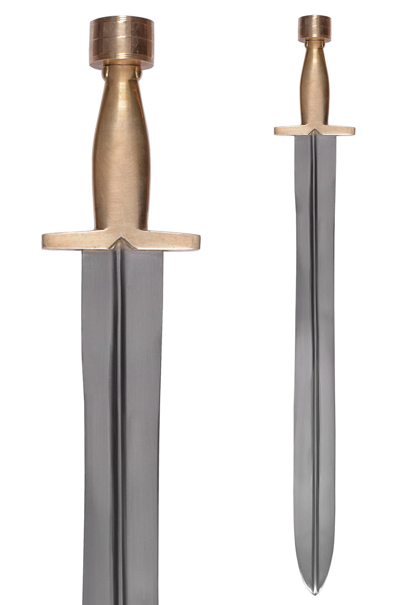 Xiphos greco con fodero a leone, semi-affilato