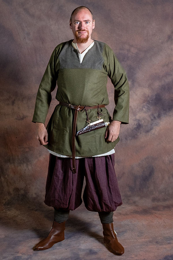Rusvik Viking tunic Szimon, olive, wool mix