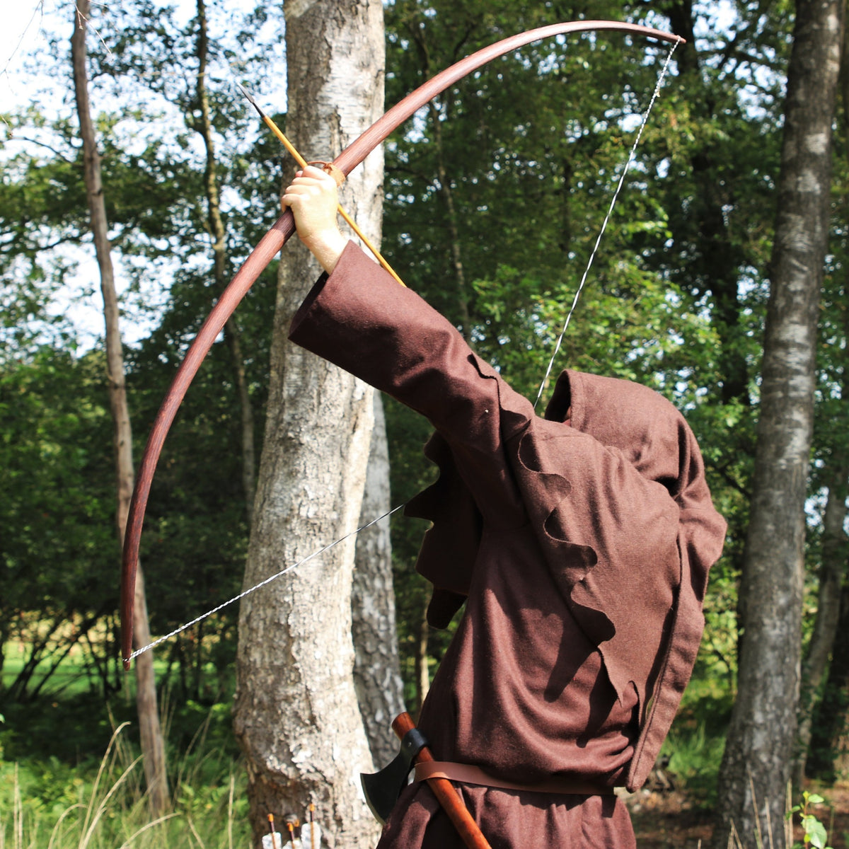 Marksman bow re-enactment / LARP, 58" (147 cm) dark brown, 25 lbs
