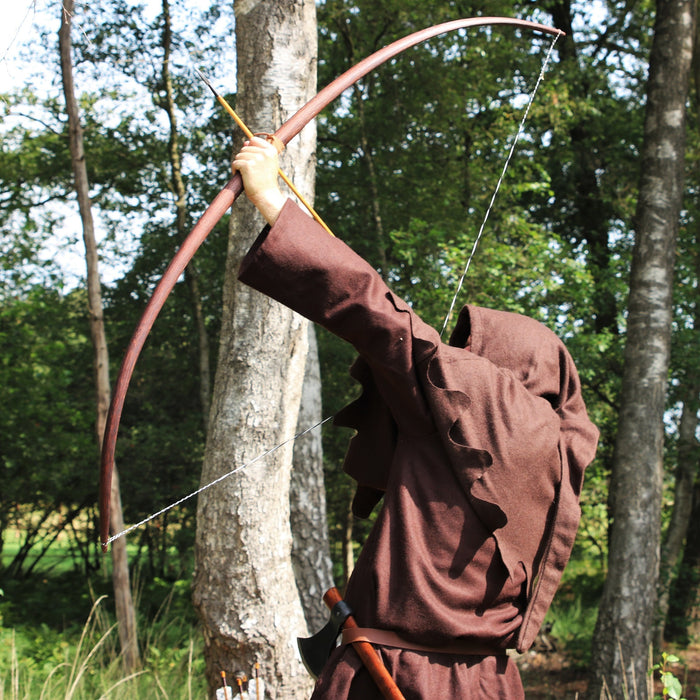 Marksman bow re-enactment / LARP, 58" (147 cm) dark brown, 25 lbs
