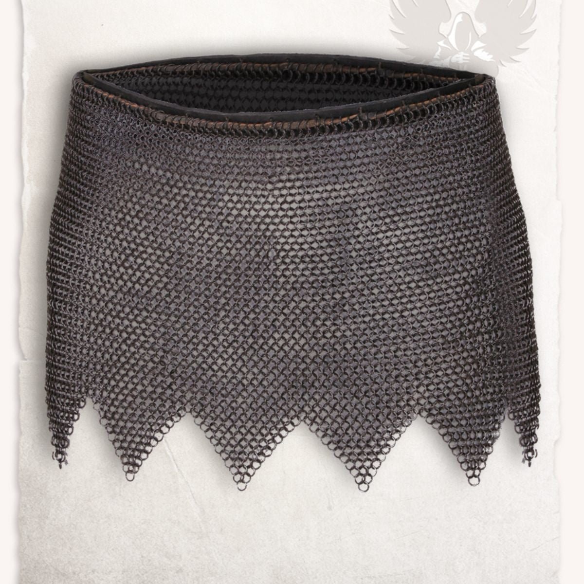 Richard chainmail skirt gousset, mild steel, butted, bronzed, 8 mm