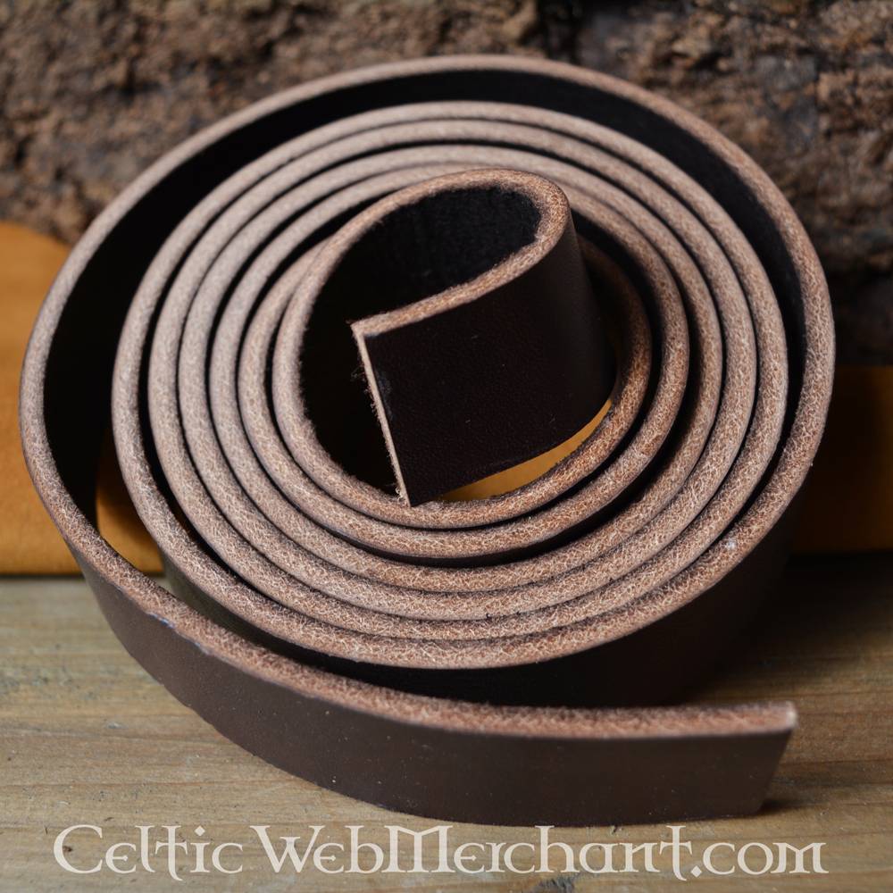 Leather belt 20 mm / 140 cm, brown