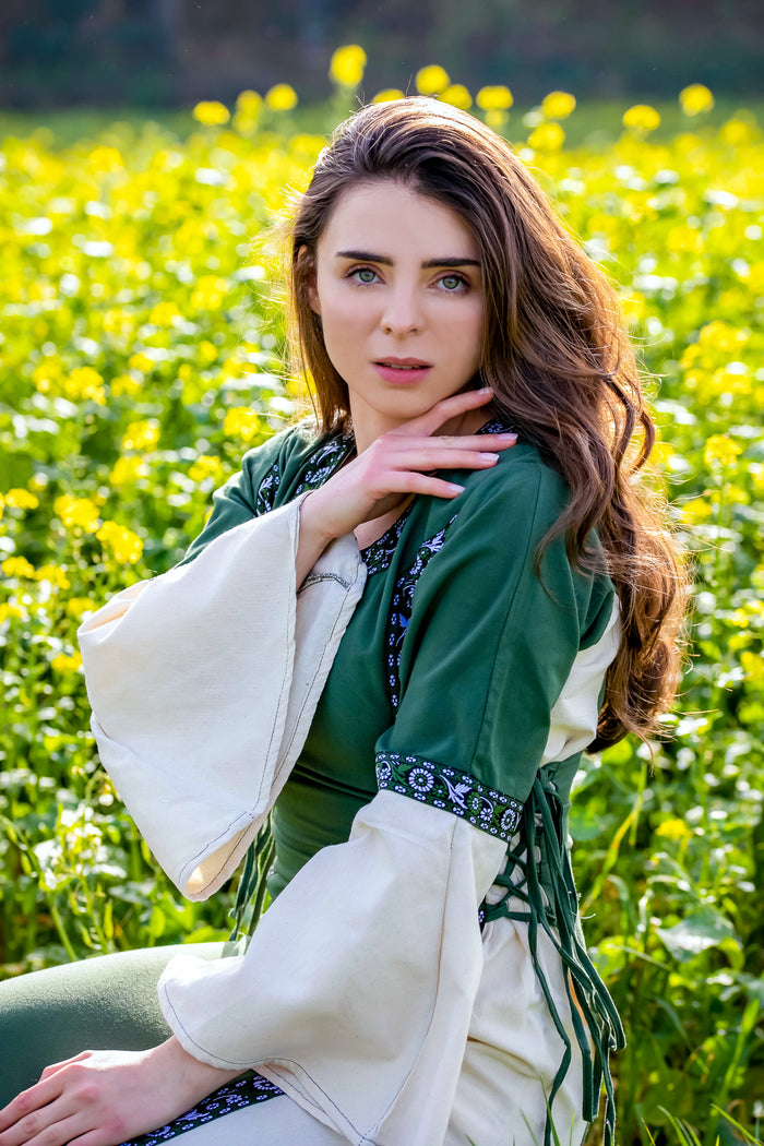 Dress Cleena green-white