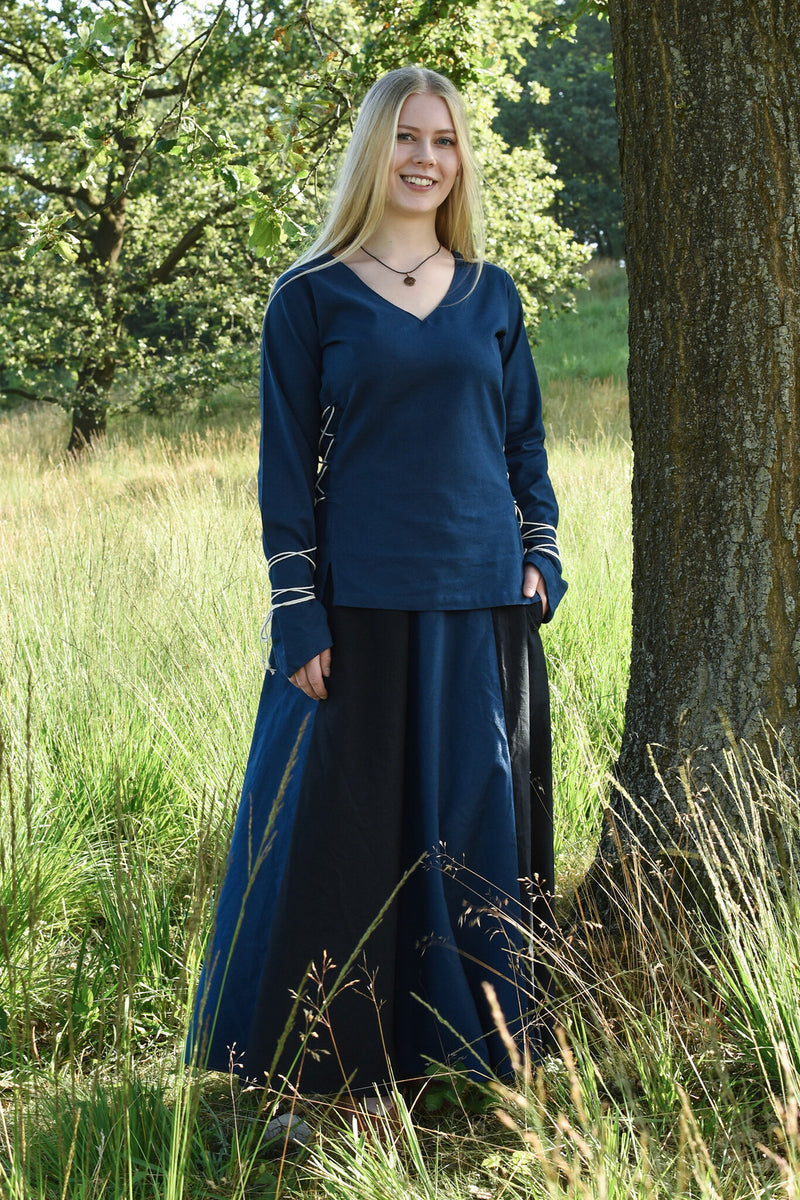 Middelalderlig bluse Aubrey, blå