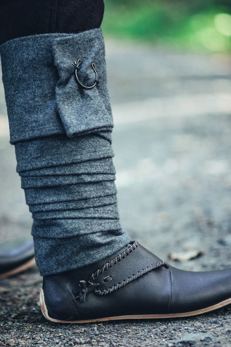 Fasce per le gambe Hredulf, grigio, misto lana