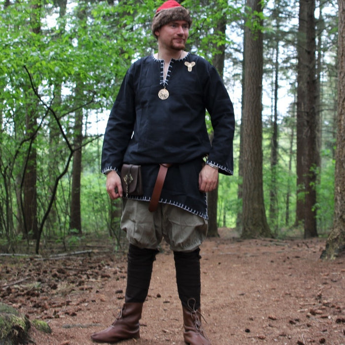 Germanic Thorsberg tunic with authentic zoom, black