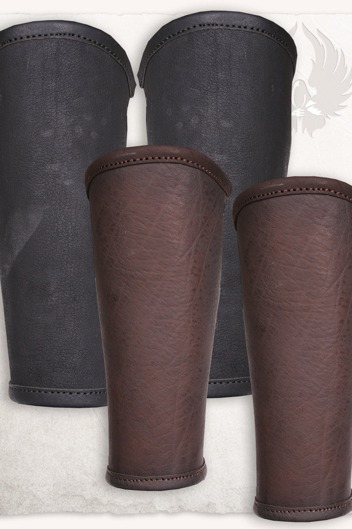 Borg Leather Bracers, forearm guards, brown