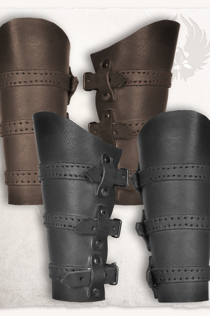Leather bracers, underarm guards Simon, black