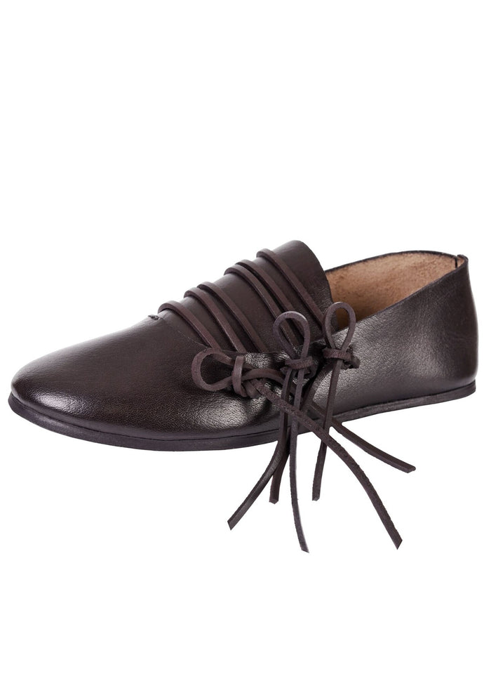 Lace-up shoes, medieval, brown
