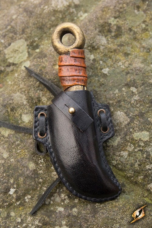 LARP skinner knife with holder, black