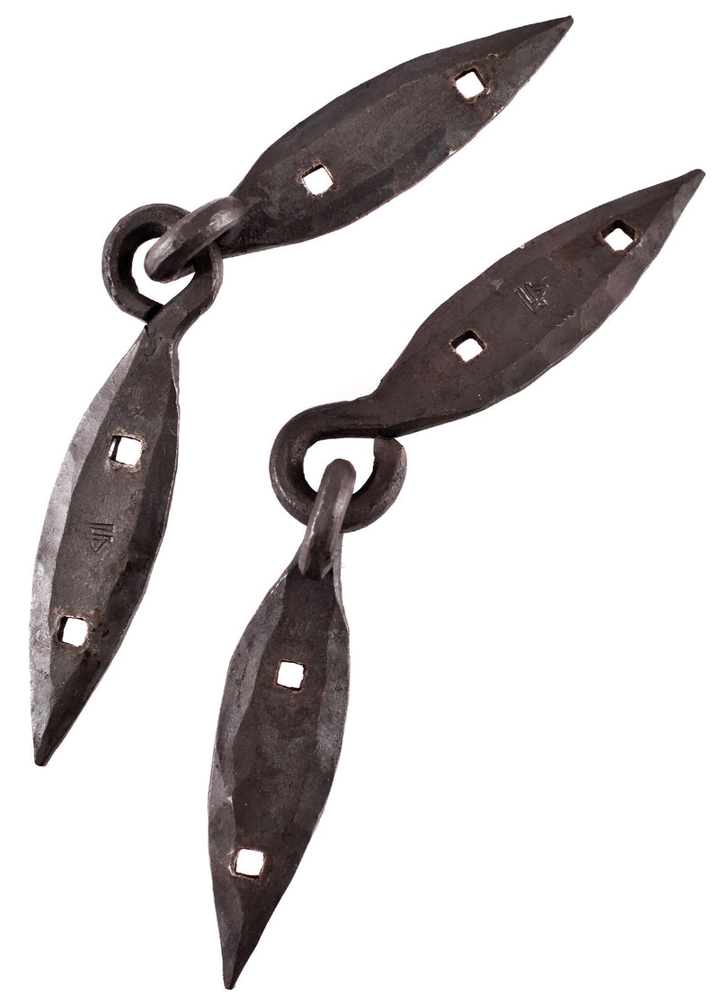 Handgesmeed Viking kistbeslaag, paar (18 cm)