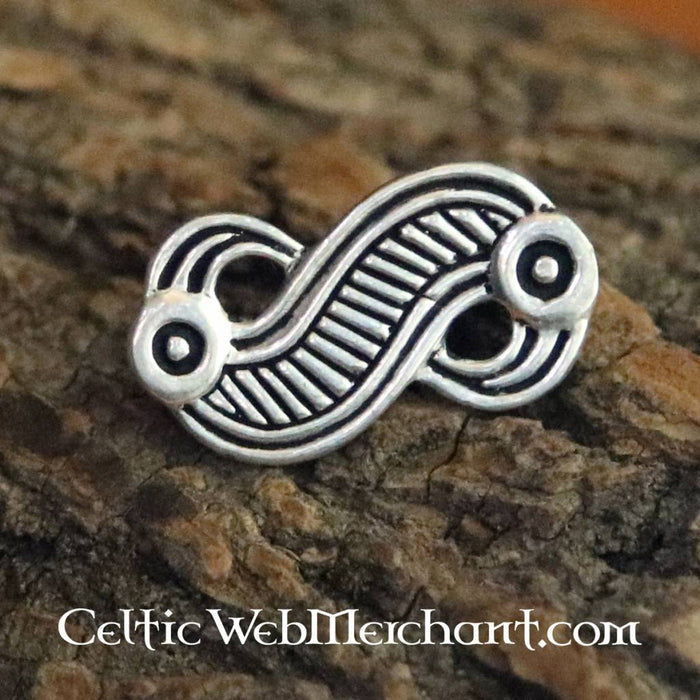 Frankish eagle fibula, silver colour, bronze