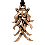 Viking Odin mask-amulet Moesgard, bronze