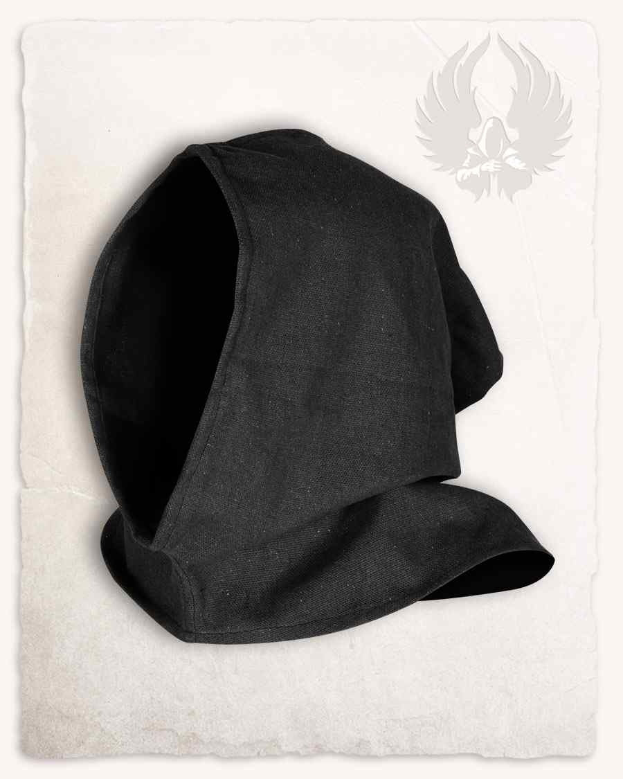 Medieval hood Bron, black