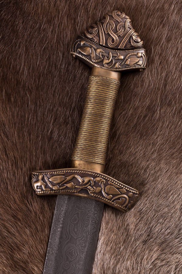 Viking sword Dybek damast, semi-sharp