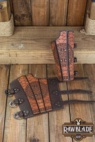 Leather bracers Jittu Jan, brown