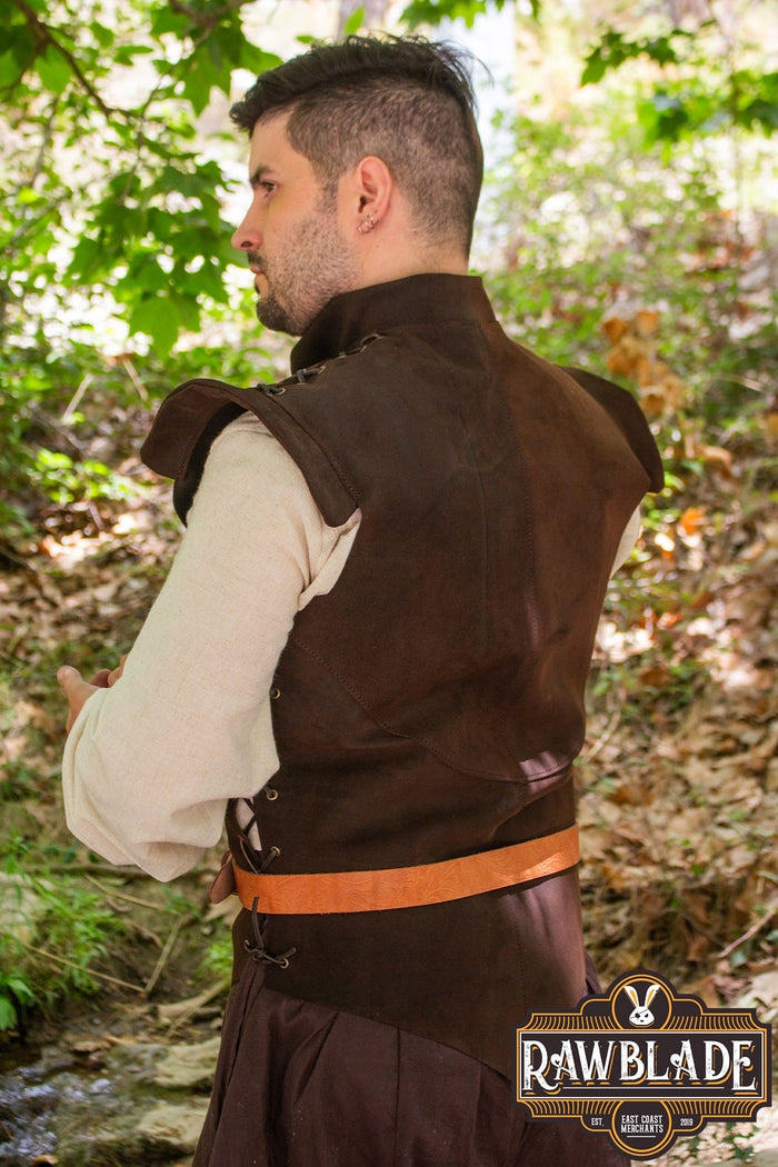 Diego Leather Jerkin, brown