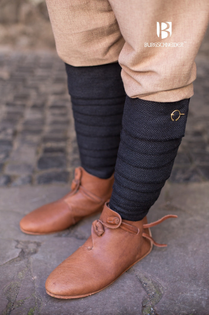 Leg wrappings Asgar, black/grey, wool mix