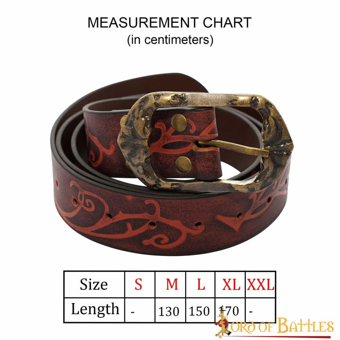 Leather belt Aranel, green, 130 cm
