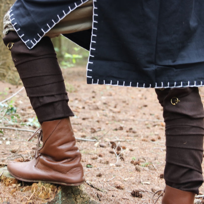 Hredulf leg wrappings, wool blend, brown